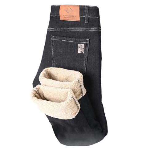 Jeans en denim élastique homme contre le froid pantalon rétro stretch