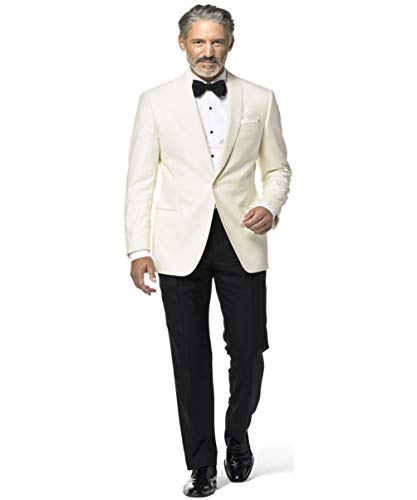 EZ Tuxedo Slim Fit Light Ivory Dinner Jacket (44 Long)