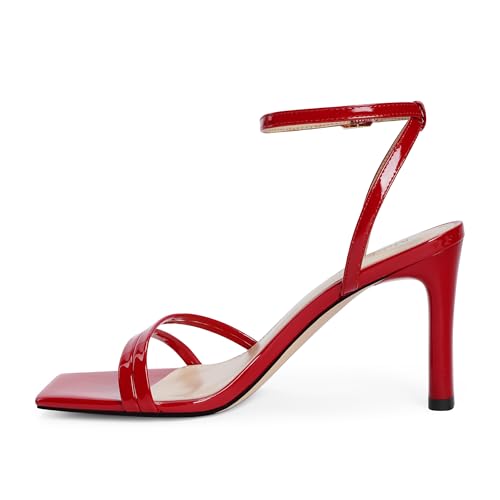 Image of Modatope Womens Sandals Square Open Toe Chunky High Heels Strappy Ankle Strap Sandals Comfort Dress Party Shoes
