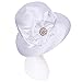 FORBUSITE Church Hats for Women White Derby Hats 1950s 20s with Rhinestone Rhinest Wide Brim