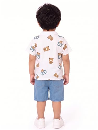Image of Krishn Creations Kids Clothes for Boys | Cotton Printed Half Sleeve T-shirt and Shorts Baby Boy Dress | Casual Wear Kids Clothes