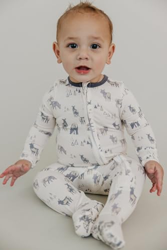 Image of Copper Pearl Baby Zip-Up Footie Pajamas - Soft Stretchy Sleep and Play Footies for Boys and Girls