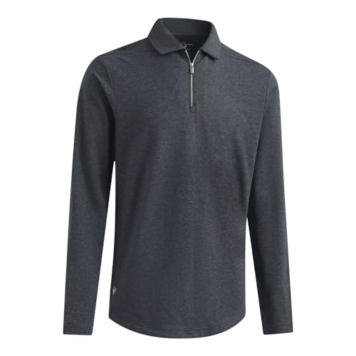 Mens Quarter Zip Polo Shirt Long and Short Sleeve Collared Shirts Moisture Wicking Performance Golf Polo Shirts - Main Image