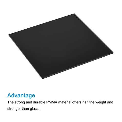 Image of MECCANIXITY PMMA Acrylic Sheets Colored Non Transparent 6 x 6 Inch Black for Glass, DIY, Painting, Art Craft