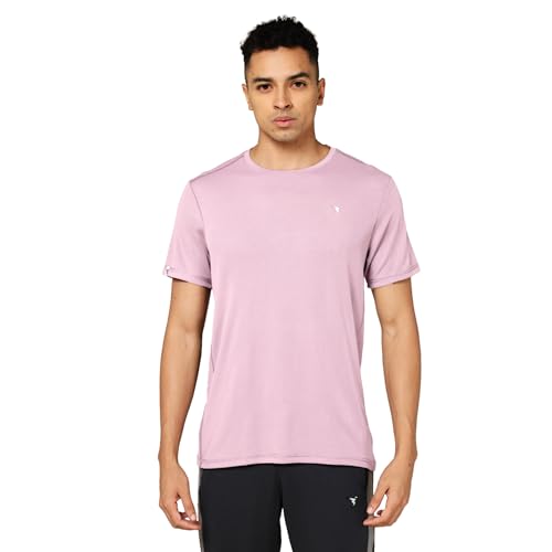 Image of TECHNOSPORT Men's Slim Fit Polyester Activewear Sports T-Shirt with Moisture-Wicking Comfort for Workout, Running & Gym