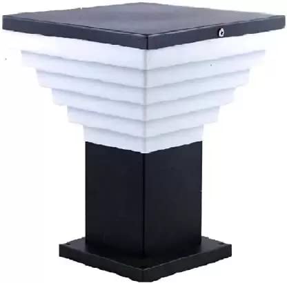 Areezo Modern Design Stairs Shape Waterproof Gate Light, Pillar Lamp for Entryway, Path, Black and White Color with Metal & PVC, Bulb Not Included (Pack of 1) (B0BPYJRTZK) Amazon Price History, Amazon Price Tracker