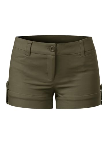 MixMatchy Women's Casual Body Enhancing Comfort Cuffed Shorts with Pockets