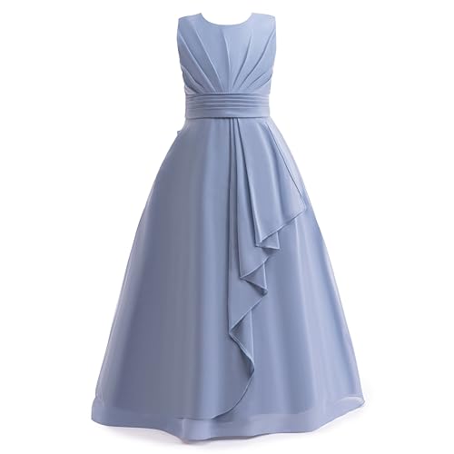 Junior Bridesmaid Dresses Flower Girl Formal Wedding Guest Pageant Fancy Long Maxi Dress Elegant Party Gown