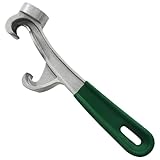 Seimneire 5 Gallon Bucket Lid Opener Tool, 9inch Metal Pail Lid Remover Paint Opener, Silver Bucket Wrench for Home Industrial Use（Green Handle）