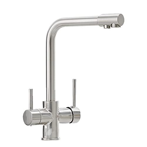 Robinet cuisine 3 en 1 pivotant en laiton avec double sortie d'eau
