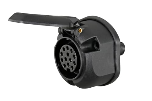 HELLA 8JB 005 949-011 Steckdose - 13-polig - mit Nebelschlussleuchtenabschaltung - Stecker: Schraubkontakt - schwarz