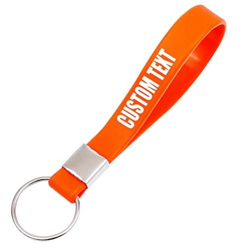 RIYIN 50 Custom Keychains Silicone Personalized Keyrings Customized Bulk for Events, Awareness, Motivation Customizable