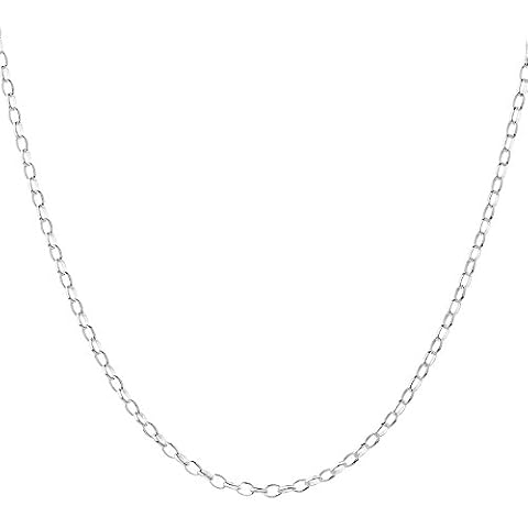 1mm thick solid sterling silver 925 stamped Italian TRACE chain necklace chocker bracelet anklet with spring ring clasp jewellery jewelry - inch 38"/95cm Cover