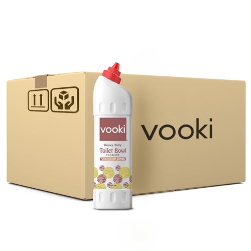 Vooki Heavy Duty Toilet Bowl Cleaner Fumeless Deep Action liquid, Home and Commercial Use - 500 ml Each (Pack of 20)
