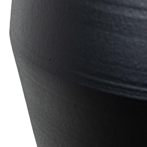 Pot en céramique noir mat grand cache-pot design DRW 51cm