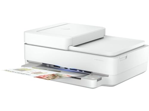 HP Envy 6452e Wireless Inkjet Color All-in-One Printer, Print Copy Scan, 35 Sheet ADF, 2-Side Printing, WiFi USB Connectivity, Instant Ink Ready, White (Renewed Premium)