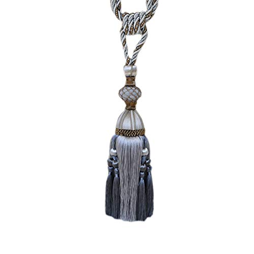 1 Pair Luxurious Tassel Curtain Buckle Living Room & Bedroom Decorative Curtain Rope Tiebacks Tassel Curtain Holdbacks Curtain Tassel Tiebacks (Gray)