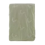 Blanc Mariclò Colcha pirmaverile con bordado-verde-matrimonial-260x260cm-lavable-línea Le Mosson-lavable-hipoalergénica-elegancia y confort para tu cama-