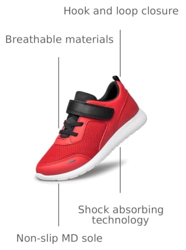 Image of Kids Shoes Toddler Boys Girls Running Sports Strap Sneakers | Children Breathable Casual Tennis Walking Athletic School Non-Slip Lightweight