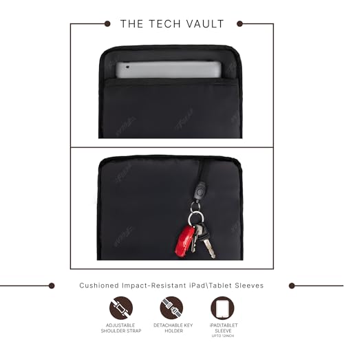 Image of F Gear Primo Tan 7L Premium Tablet Sling Bag | Premium Vegan Leather | Lightweight with Tablet Sleeve, 1 Compartment & 2 Pockets, Detachable Key Holder | Work, Daily Commute, College & Travel