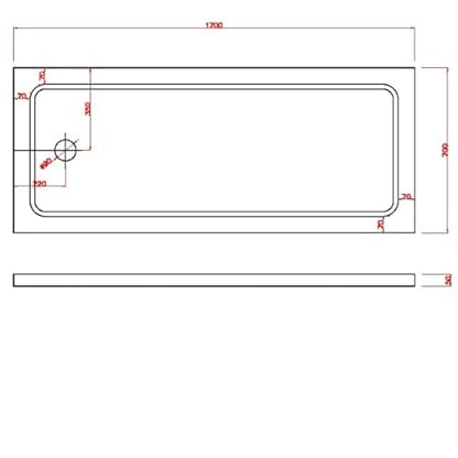 Grg Duschwanne 70x170x5 cm Rechteckig ABS Mod. Selene – Bild 4