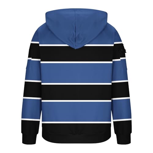 Men's Color Bolck Half Zip Hoodies Pullover Workout Tactical Sweatshirt Stylish Streetswear with Zipper Pockets4