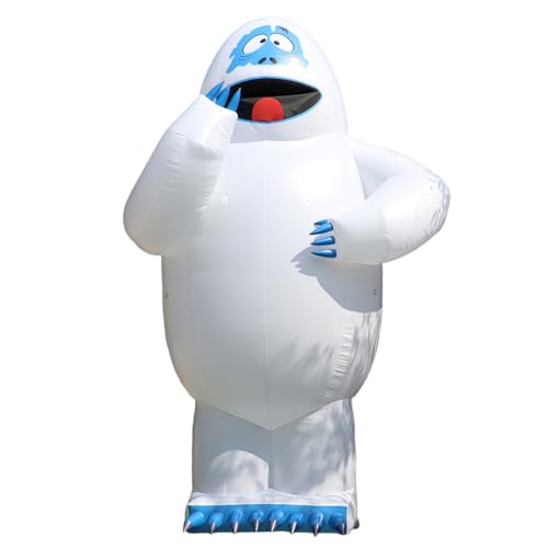 Christmas Giant Inflatable Abominable Bumble Snowman with Led Lights Xmas Blow Up Snow Monster Winter Outdoor Lawn Decor for Festive Party Decoration Supplies (White 10ft 3mH)