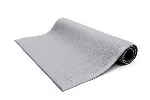 Free Shipping Over $50 Bertech Anti Fatigue Floor Mat (Made in USA), 2 Feet Wide x 3 Feet Long x 5/8 Inches Thick, Textured Pattern Top, Gray, Bevelled on All Four Sides, RoHS and REACH Compliant