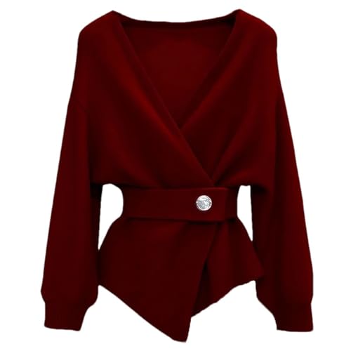 Women V-Neck Sweater Spring Autumn Loose Casual Long Sleeve Knitwear Soft Fashion Knitted Cardigan Coat