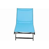 Siena Garden Liege Tropic, 194x60x98cm, Gestell: Aluminium, in anthrazit, Fläche: Ranotex-Gewebe in sky blue - 3
