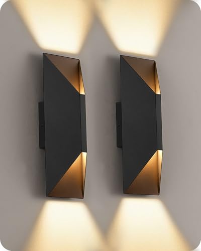 GOBLESON Outdoor Wall Light Set of 2, IP65 Waterproof...