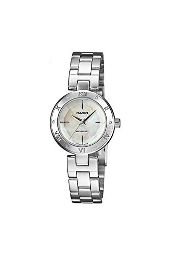 Casio Women's Core LTP1342D-7C Silver Stainless-Steel Quartz Watch with White Dial