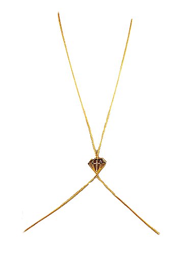 Fashion Jewelry~ Body Jewelry ~ Diamond Shape Cross Body Chain Gold-tone (OD0003 gd)