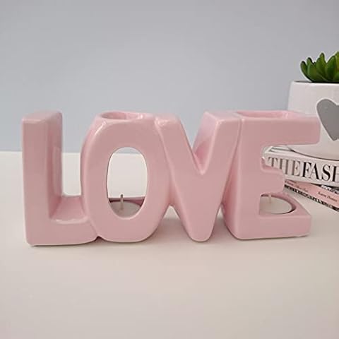 Pink Love Letters Double Bowl Oil Burner Cover
