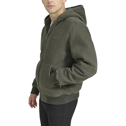 Image of Levi's Men's Workwear Cotton Canvas Hooded Bomber Jacket