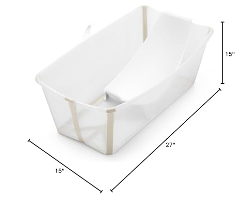 Image of Stokke Flexi Bath Bundle, Sandy Beige - Foldable Baby Bathtub + Newborn Support - Durable & Easy to Store - Convenient to Use at Home or Traveling - Best for Newborns & Babies Up to 48 Months
