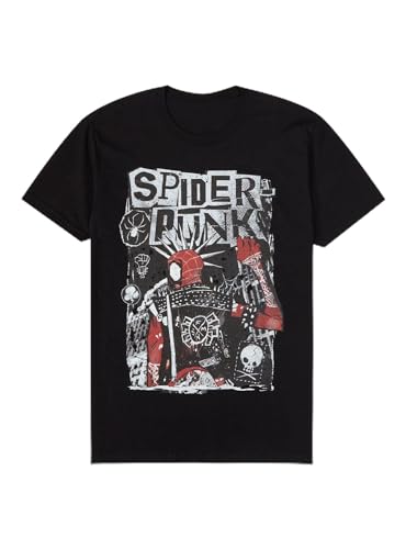 Hot Topic Marvel Spider-Man: Across The Spider-Verse Spider-Punk T-Shirt Black MD