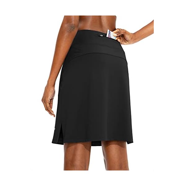 Viodia Women's 20" Knee Length Skorts Skirts Athletic Tennis Golf Skirt for Women Modest Sports Casual Summer Skirt with 5 Pockets Black