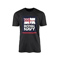 Royal Navy T-Shirt - Logo Design Armed Forces British Sailor Novelty Tee Top Design 100% Combed Cotton High-Density Extreme Comfort Made From A Premium 100% Ringspun Cotton. 100% Cotton For Queen And Country Colours: Black/White Sizes: S-3XL & 1-14 Y...