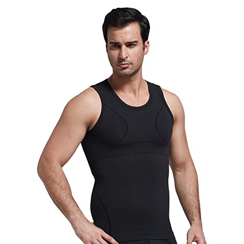Ouruikia Men's Compression Shirt Slimming Undershirt for Men's Shapewear Bamboo Rayon Body Shaper Tank Top Tummy Control Vest