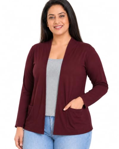 Image of In Love Women's Solid Open Front Shrug with Pockets