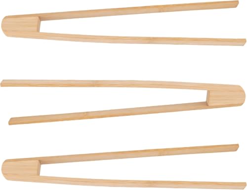 3 Stück Grillzange 25cm Holzzange Küche Reusable Toast Tongs HolzGrillzange Küchenzange Grillzange HolzLang Multifunktionale Toastzange Für Braten Salat Süßigkeiten Gurken Kochen Brot Früchtetee