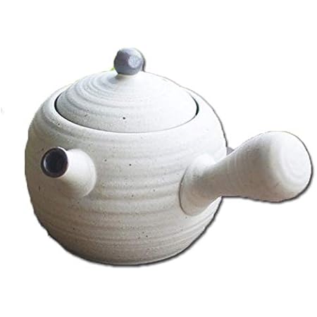 Amazon 和食器 一杯のお茶がおいしい かわいいころん急須 白釉 茶漉しつき 玉急須 緑茶 急須 オンライン通販