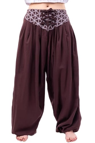 Pantalon Sarouel Aladin Ceinture Corset Nallah Fantazia en Marron Taille Unique