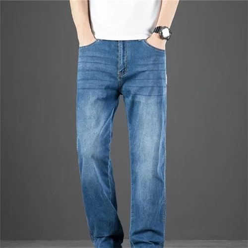 Men's Spring Fall Jeans – Business Casual Straight Loose Fit Denim Pants, Fashion Work Trousers2