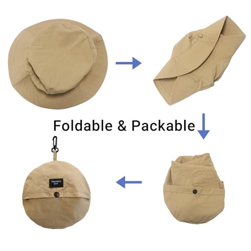 Image of PFFY Waterproof Bucket Hat Rain Quick Dry Hats for Men Women Packable Sun Hat for Fishing Hiking Outdoors