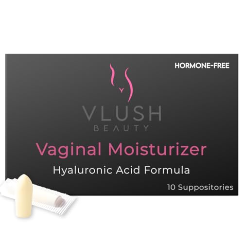 VLUSH Vaginal Moisturizer: Hormone-Free Hyaluronic Acid Suppositories for Dryness & Intimate Comfort Clean Support for Menopause & Perimenopause (10pk)