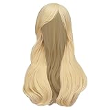 Peluca de personaje de película Peluca de pelo rizado micro Peluca de pelo largo Cos Pelucas Mujer Plateado (Black, One Size)