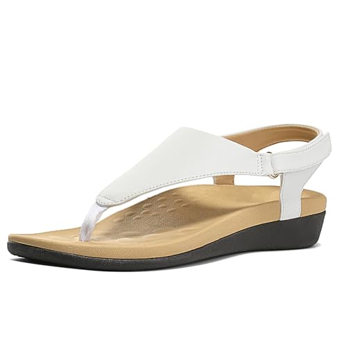 UTENAG Womens Arch Support Sandals Orthotic Adjustable Thong Flip Flops