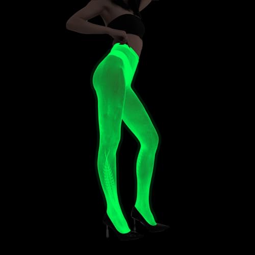 Image of Glow in the Dark Fishnet Stockings, High Waist Sexy Tights Party Stockings for Womens Girls